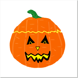 Happy Halloween Smiling Jack O Lantern (White Background) Posters and Art